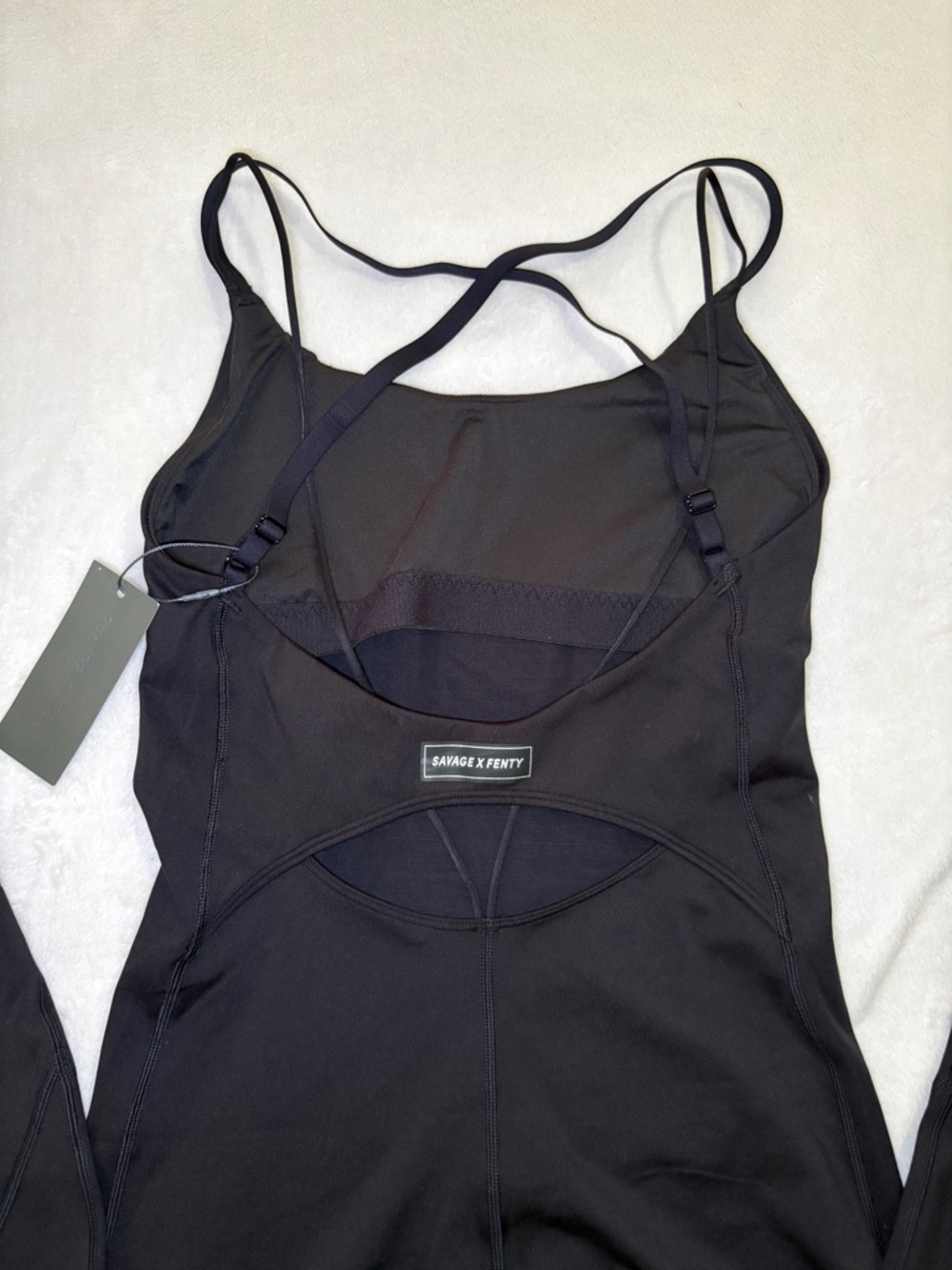 Savage X Fenty Black Cutout Strappy Bodysuit / Catsuit